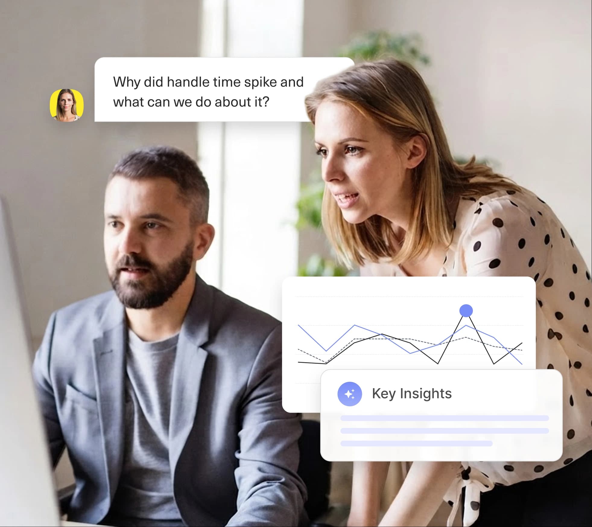 A Kustomer agent workspace showing a customer conversation alongside a supervisor's insights panel