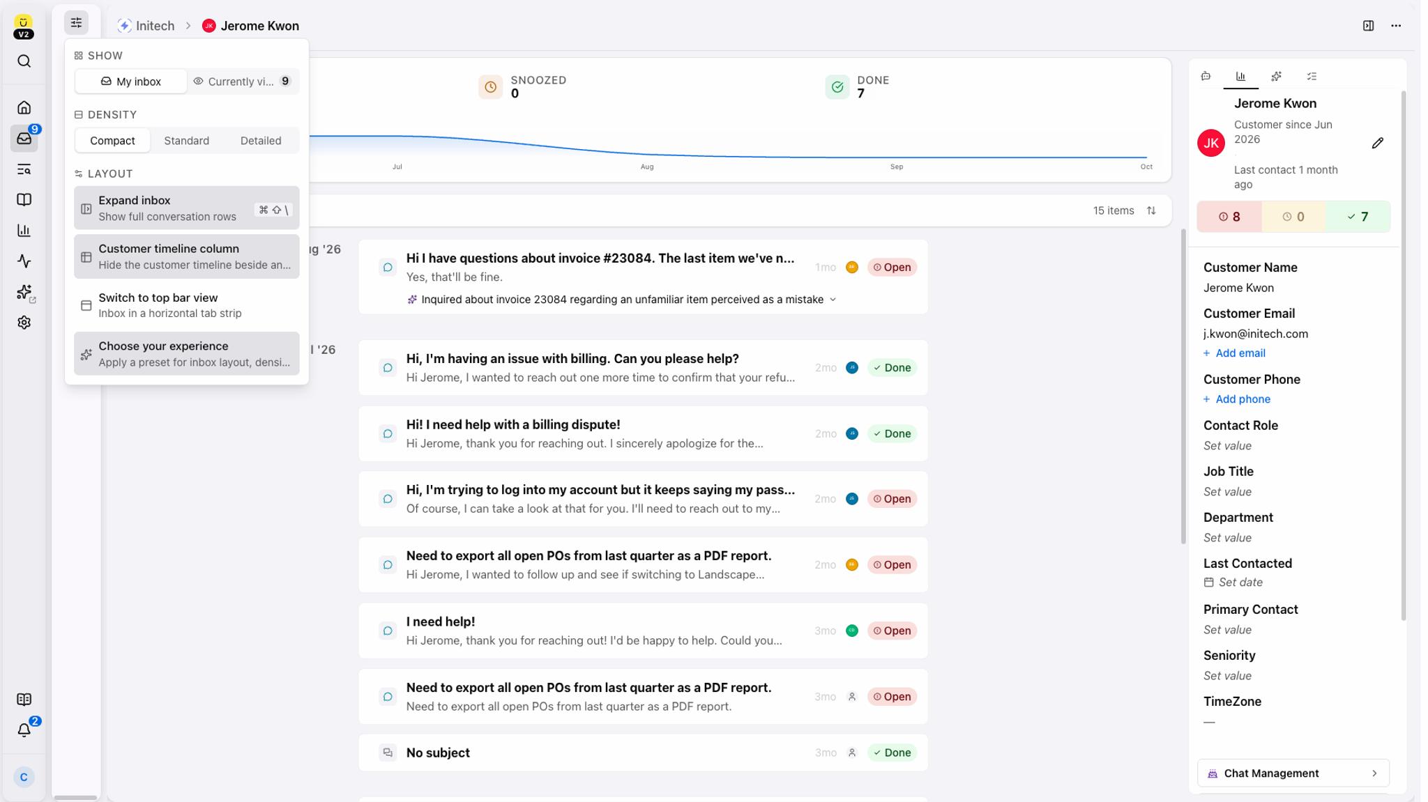 Modern user interface with customizable views