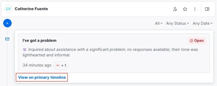 Sample customer service conversation in Kustomer with an AI summary