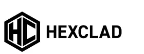 HexClad logo featuring a black hexagon with the letters HC inside it, followed by HEXCLAD in bold, black capitals on white—a design often highlighted in any HexClad case study for its modern and memorable branding.