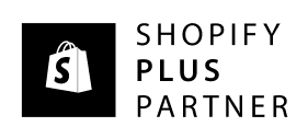 Shopify logo featuring a white shopping bag with an S on it, placed on a black background with the word Shopify written in lowercase letters next to the icon.