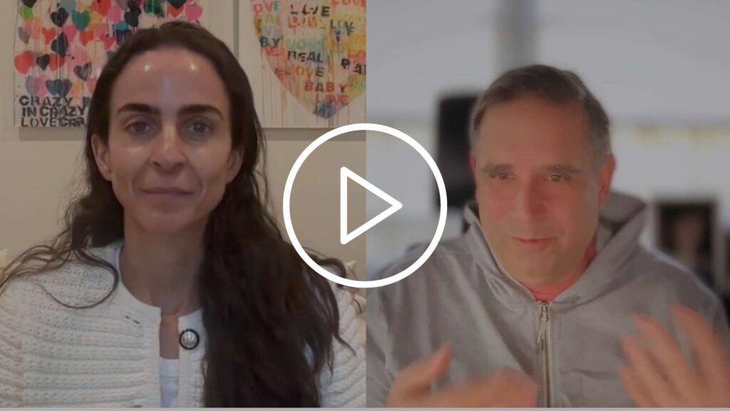 Image of Lauren Gold on the left and Brad Birnbaum on the right with a play button image superimposed